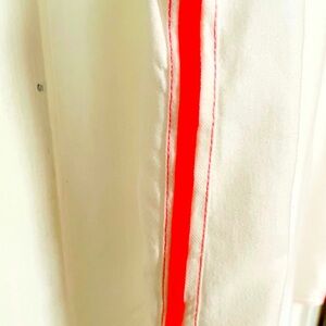 SALE! Zara shirt. Ivory, loose fit, pink piping and stitching. Size Small.